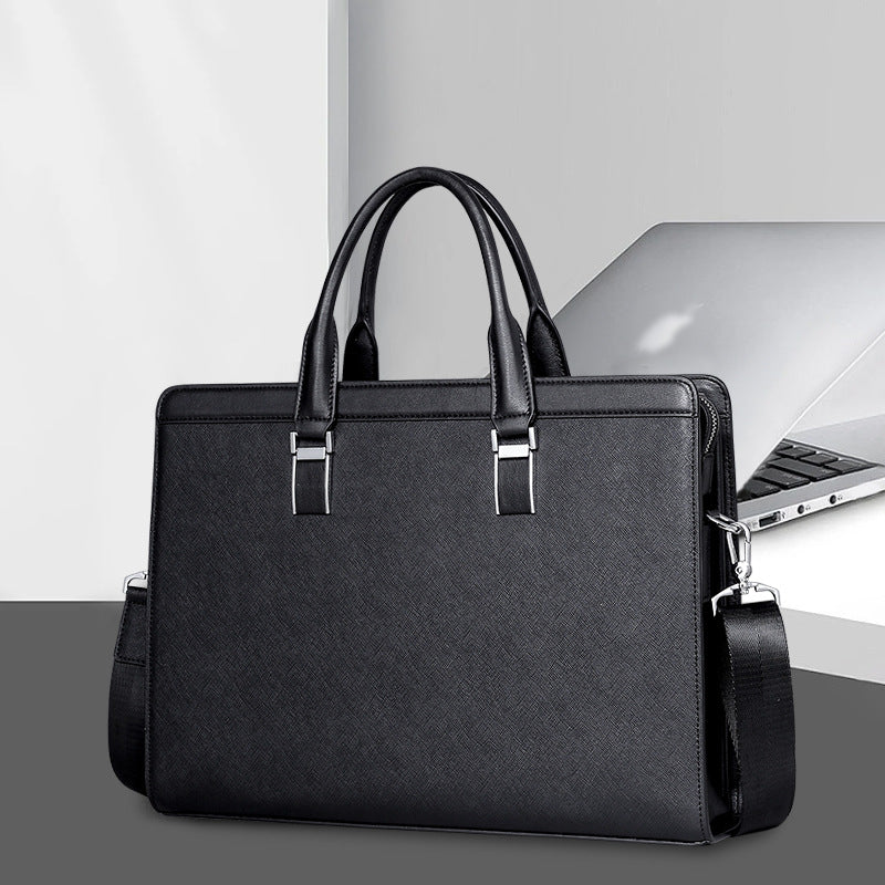 Genuine Leather Men's Briefcase for 14-inch Laptop