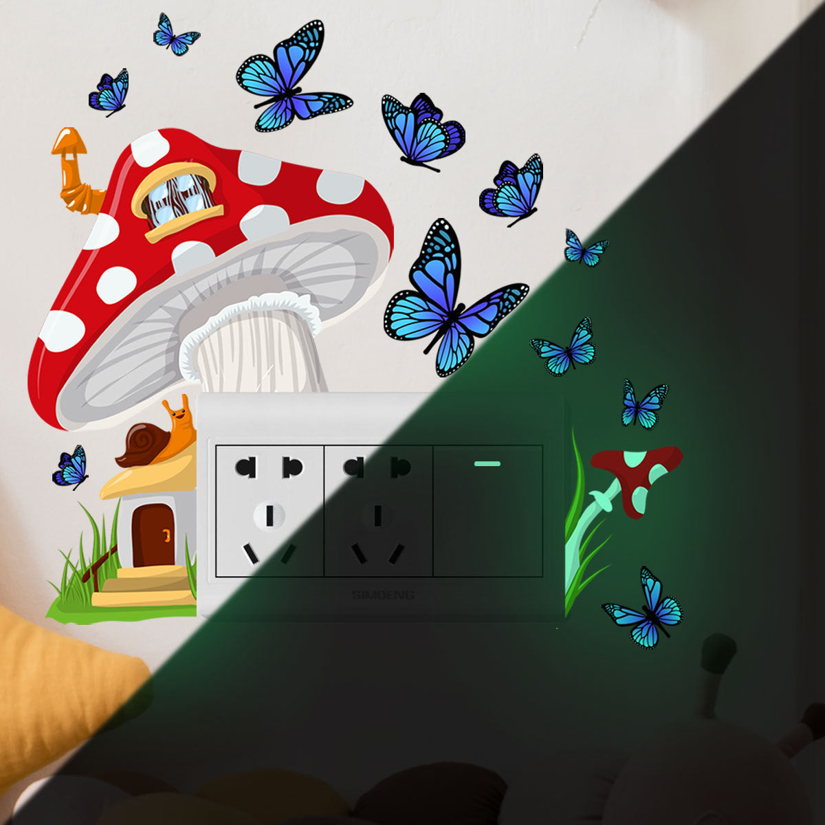 Luminous Flower Fairy Mermaid Butterfly Wall Sticker