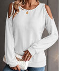 Fashion Lace Panel Sexy Drop Shoulder T-shirt