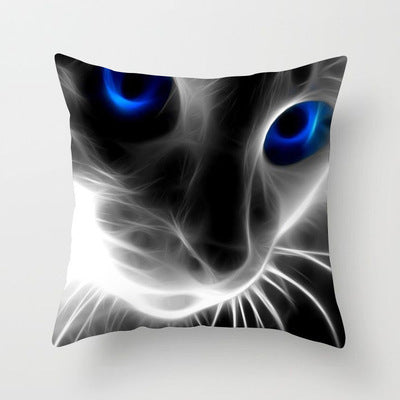 Cartoon Cat Peach Skin Fabric Throw Pillowcase