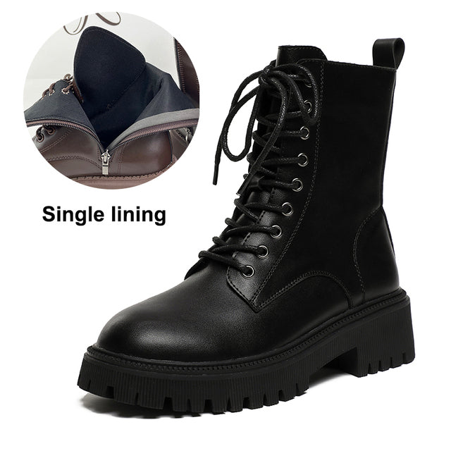 British Style Platform Ankle Boots