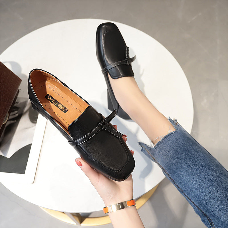 2019 Spring Vintage Low-Heel Bow Flats for Women