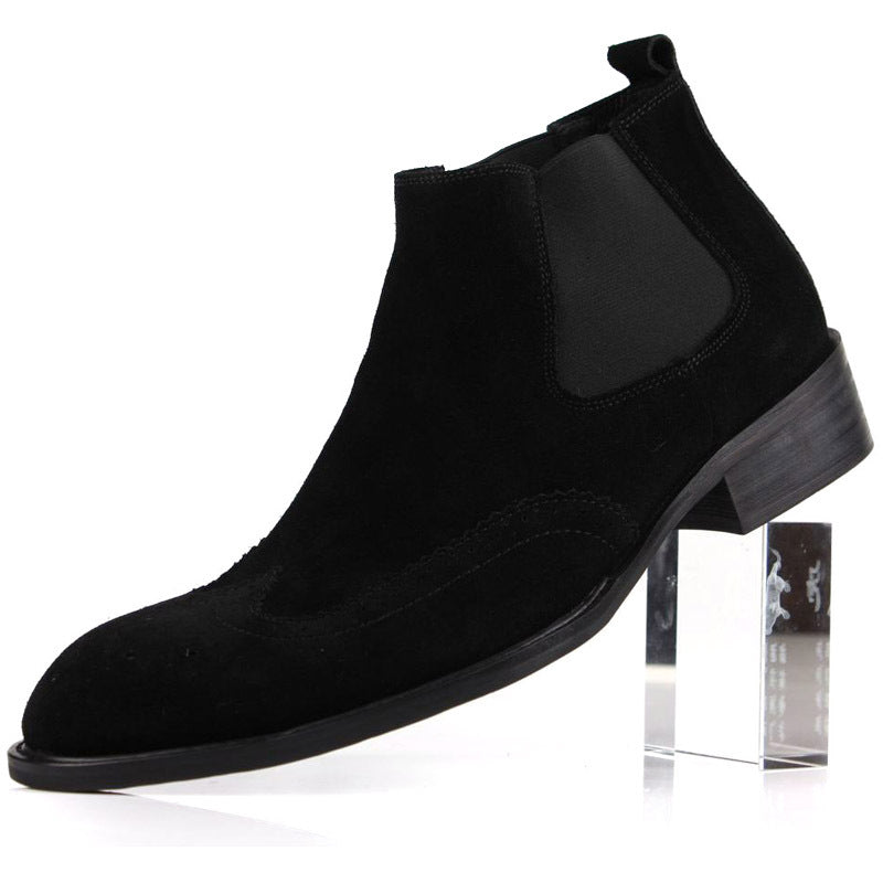 Comfortable Cowhide Pointed Toe Style Boots