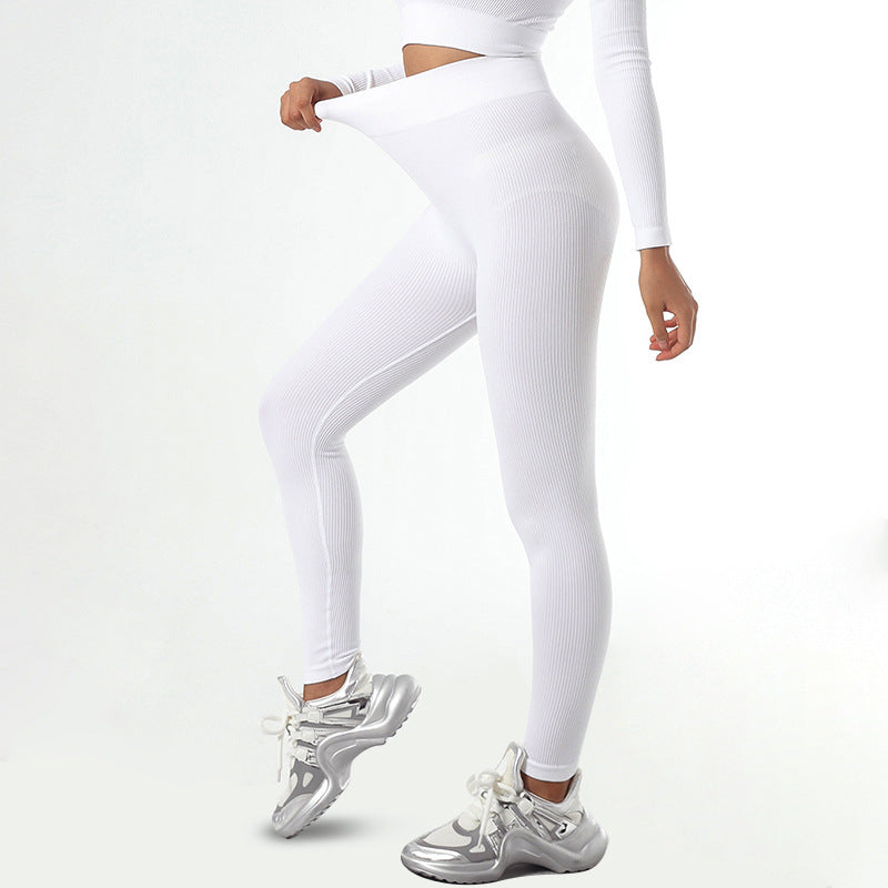 Seamless Yoga Set with Long Sleeve Top and Pants