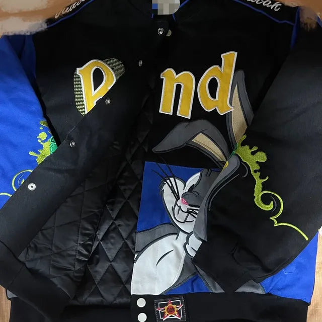 Autumn Winter Baseball Jacket with Embroidery Design