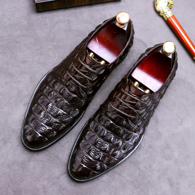 Round Toe Leather Business Shoes for Men