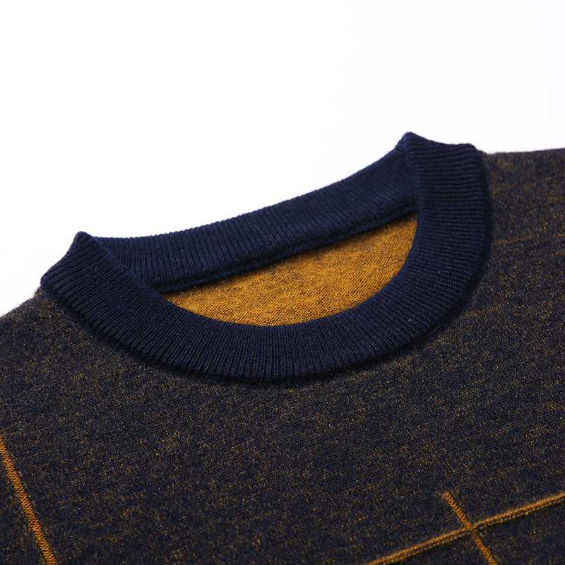 Men's Thin Knit Long Sleeve Pullover Sweater 2023