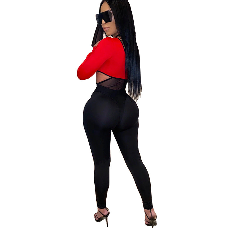 Women's Sexy Sports Set with Mesh Bikini and Leggings