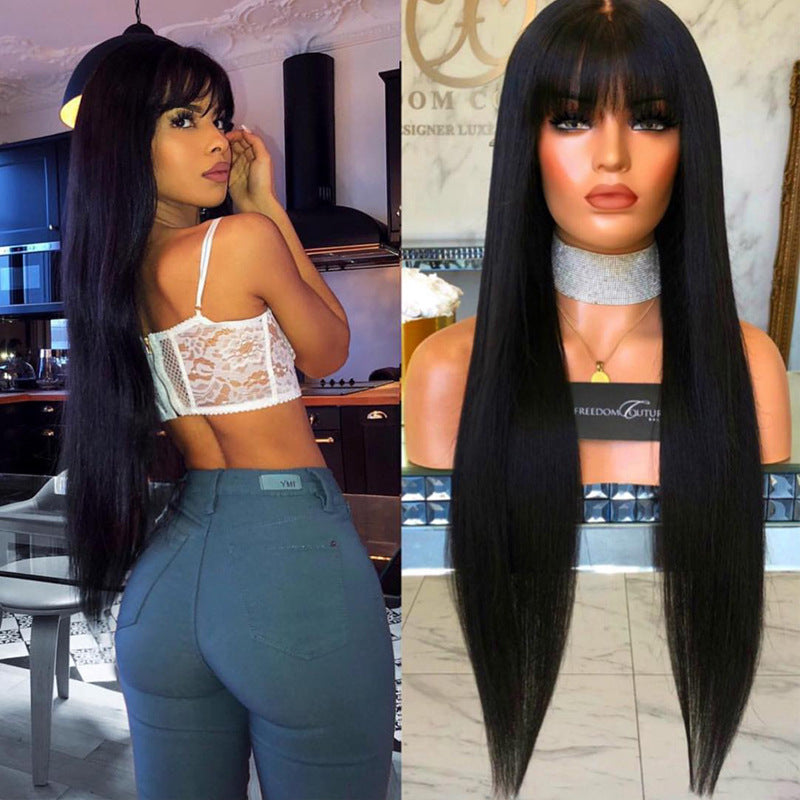 European American Fashion Long Straight Wig for Ladies