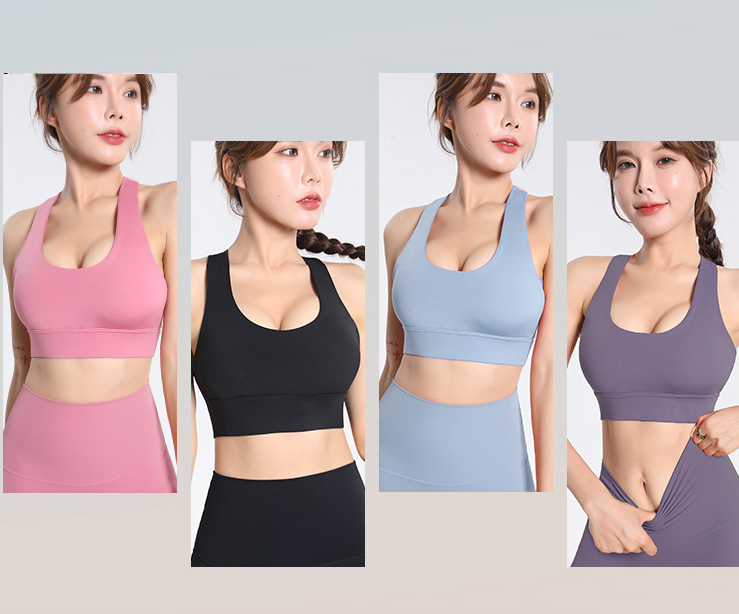 New Women's Nylon Sports Bra for Yoga and Fitness