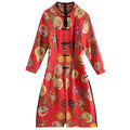 Chinese Style Improved Ao Dai Dress with Wide Leg Pants Set