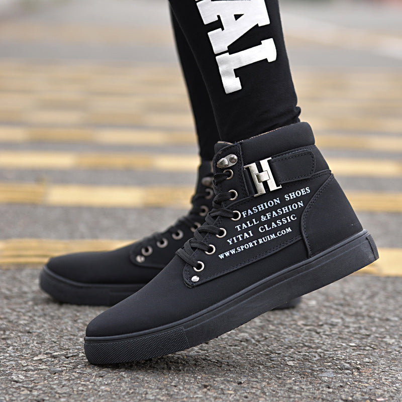 Men's Lace-up Flat Martin Boots