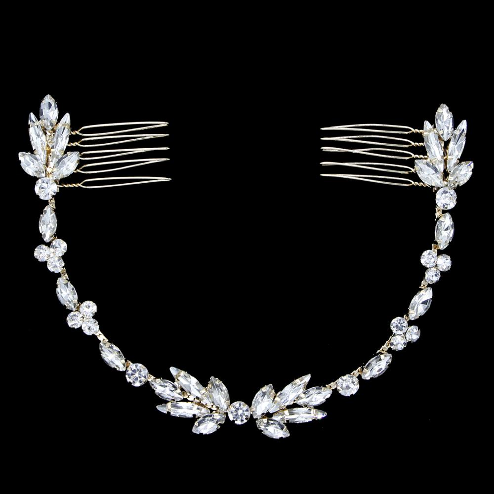 Silver Wired Crystal Rhinestone Wedding Hair Comb