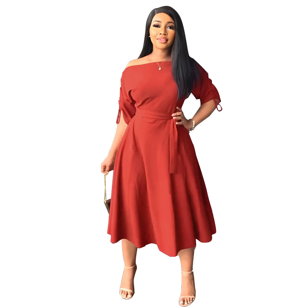 Loose Large Swing Split Dress for Leisure Commute
