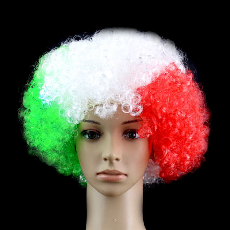 European Cup World Cup Flag Color Wig for Parties