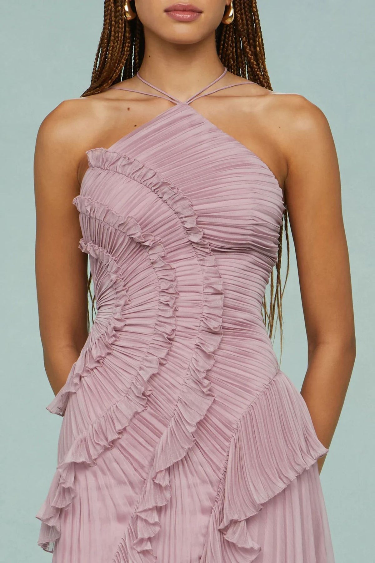 Women's Chiffon Ruffle Pencil Dress