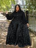 Elegant Plus Size Patchwork Mesh Maxi Dress for Women