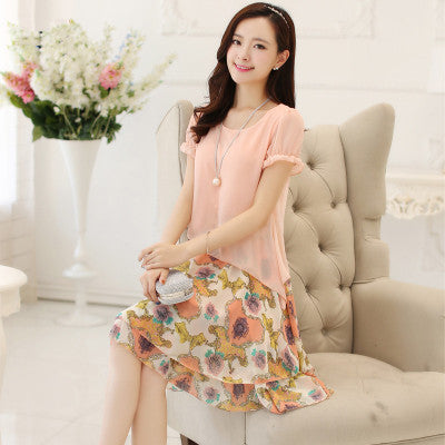 Chiffon Floral Midi Dress for Women - Summer 2019