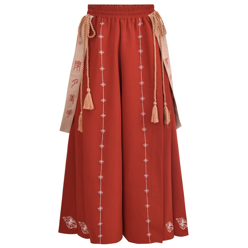 Original Forest Girl Style Sweater & Wide-Leg Pants Set