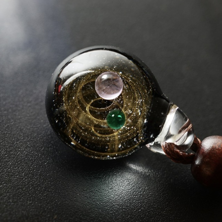 Creative Glass Pendant Necklace with Nebula Elements