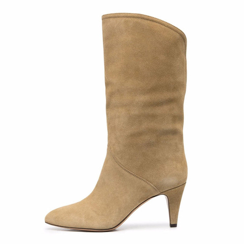 Pointed Toe Western Boots with Tapered Heel