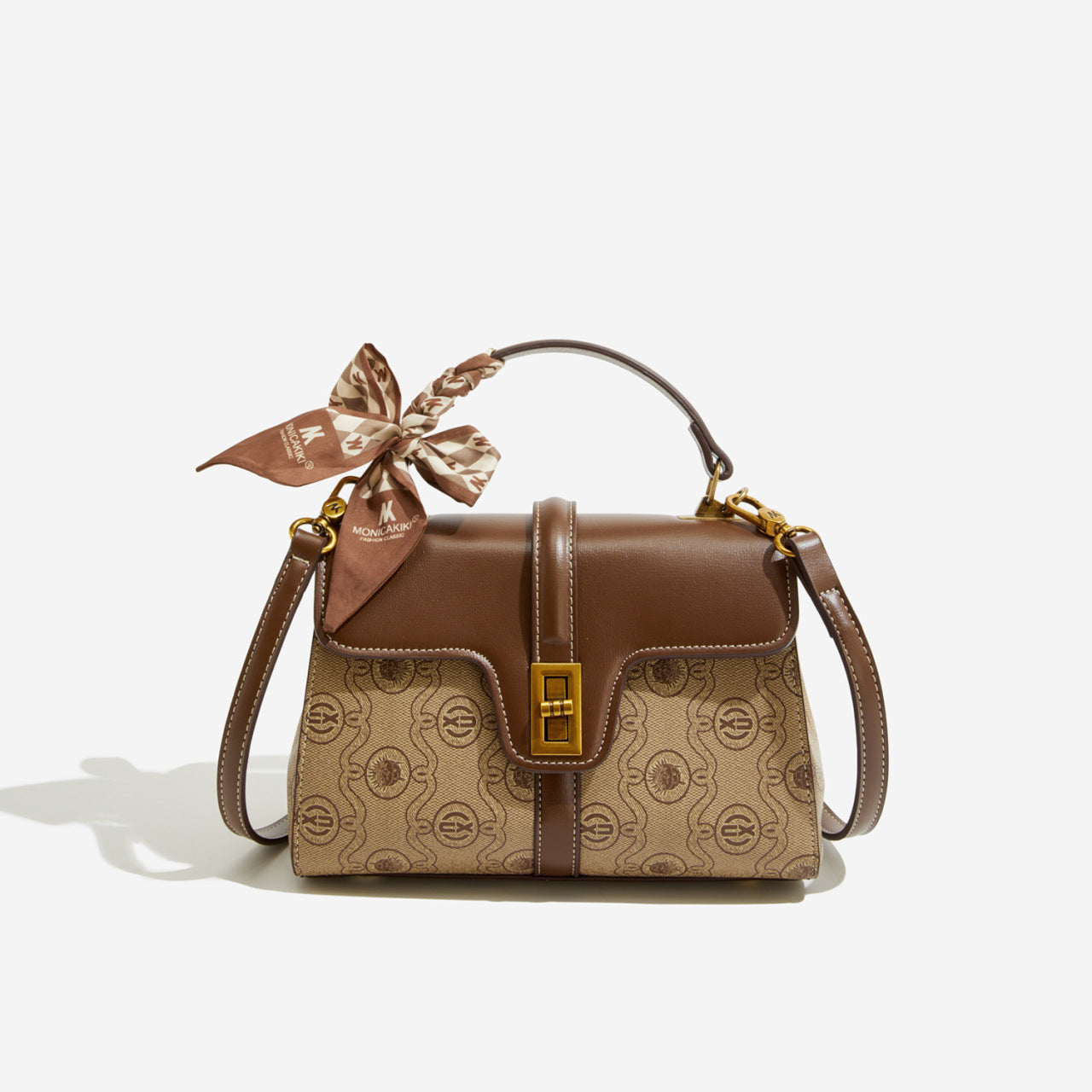 Women's Retro Embossed Silk Scarf Handbag