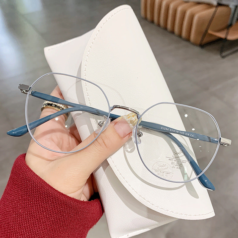Vintage Anti-Blue Light Glasses for Women, Polygon Frame