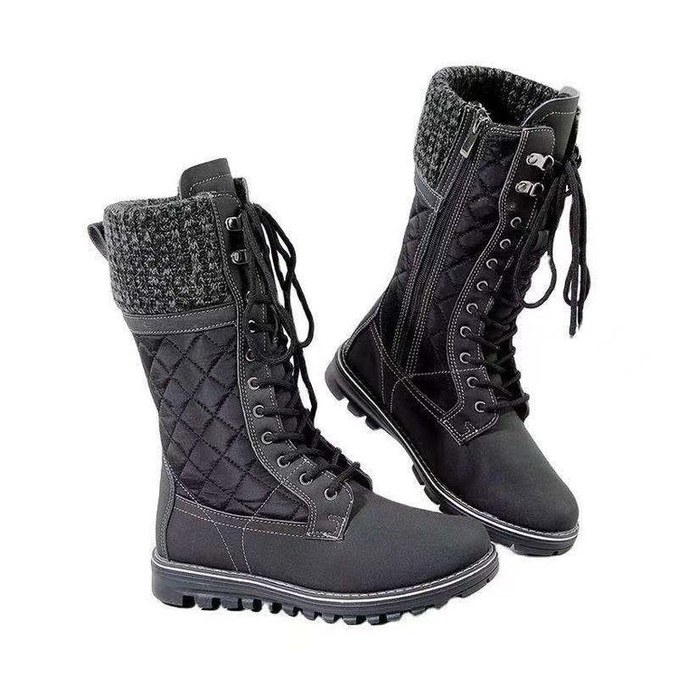 Women's Mid-Tube Flat Heel Side Zipper Martin Boots