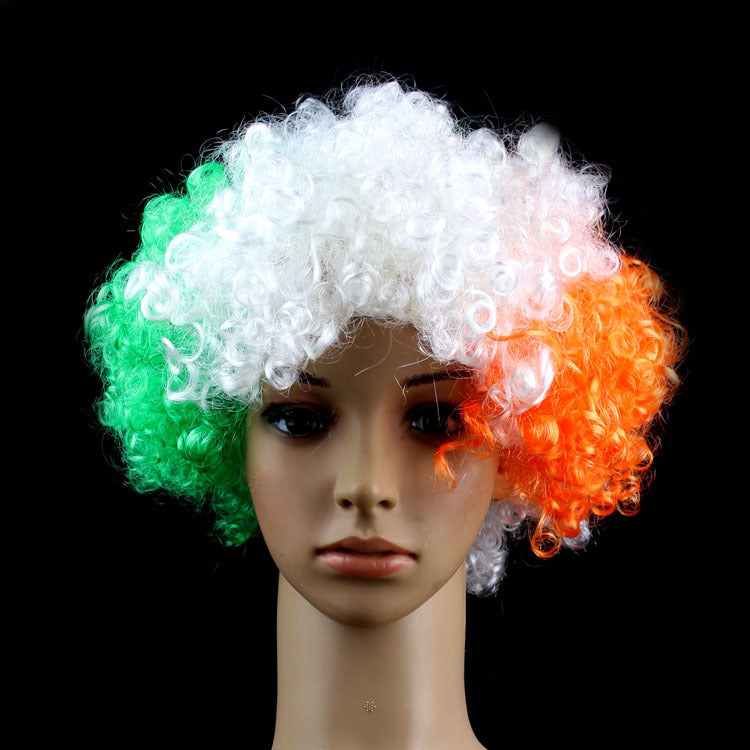 European Cup World Cup Flag Color Wig for Parties