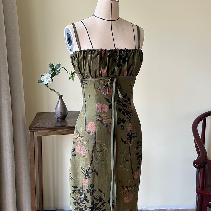 Slim High Waist Dress with Straps