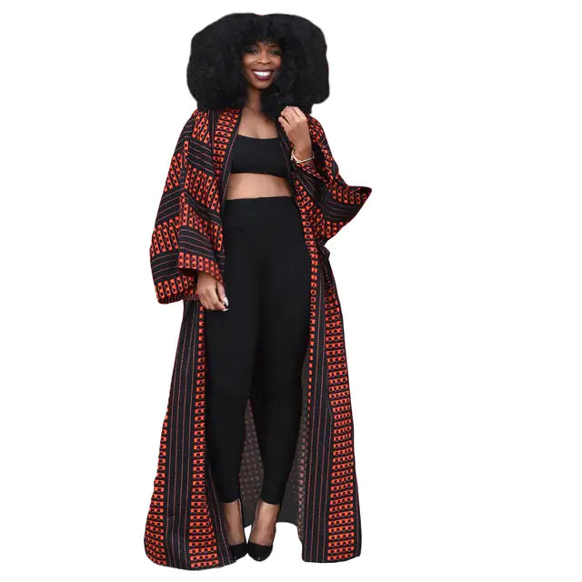 Winter Trench Full Sleeve Print Windbreaker Coat for Women