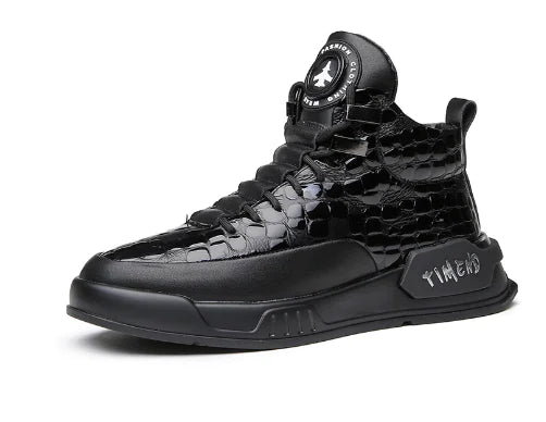 Men's Leather Martin Boots - High Top Winter Fashion