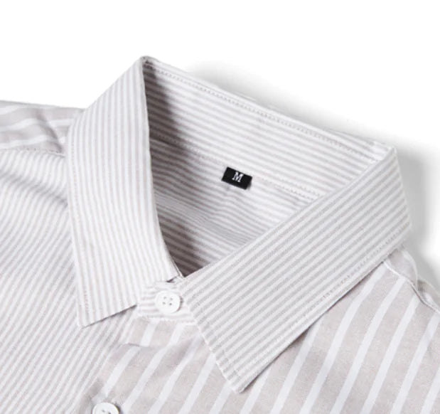 Striped Slim Fit Cotton Work Shirt for Men