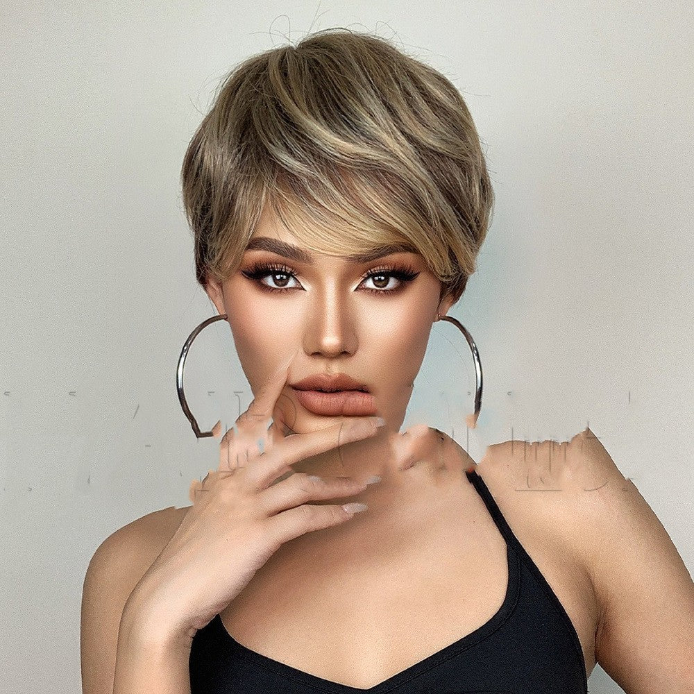 Short Straight Hair Wig in Six Colors - Reversed Style