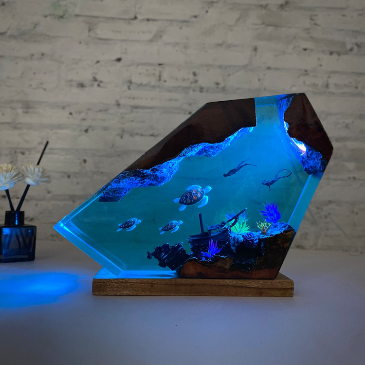 Shipwreck Sea Turtle Ocean Small Night Lamp