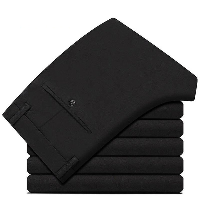 Men's Elastic Band Straight Casual Business Pants