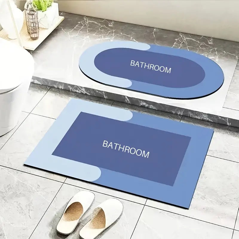 2pcs Non-Slip Bathroom Floor Mat Set, Absorbent
