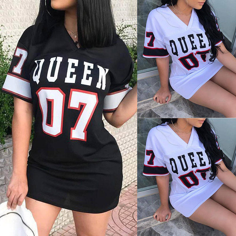 New Women's Hip-Hop Letter Print Dress for Spring/Summer