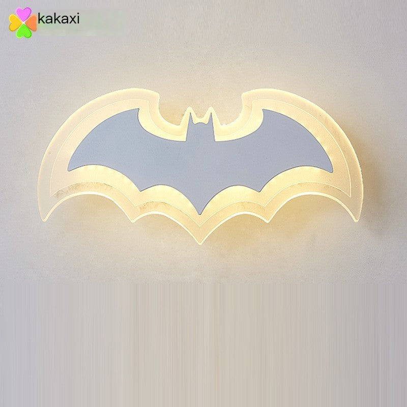 LED Acrylic Bat Wall Light for Creative Bedroom