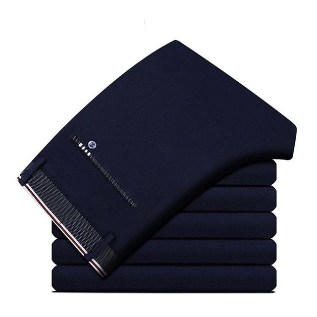 Men's Elastic Band Straight Casual Business Pants
