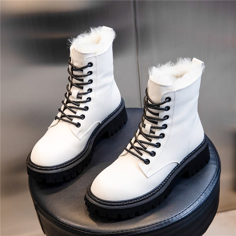 Real Wool Martin Boots for Autumn and Winter Season