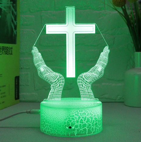 3D Cross LED Touch Lamp