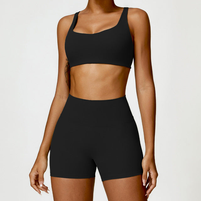 Women's 2PCS Yoga Tracksuit with Leggings and Crop Top