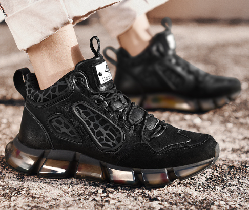Fashionable High-Top Glow-in-the-Dark Sneakers for Couples
