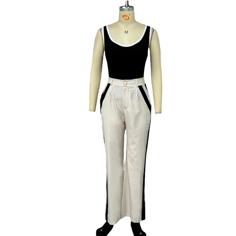 2023 Fashion Color Block Two-Piece Set for Women