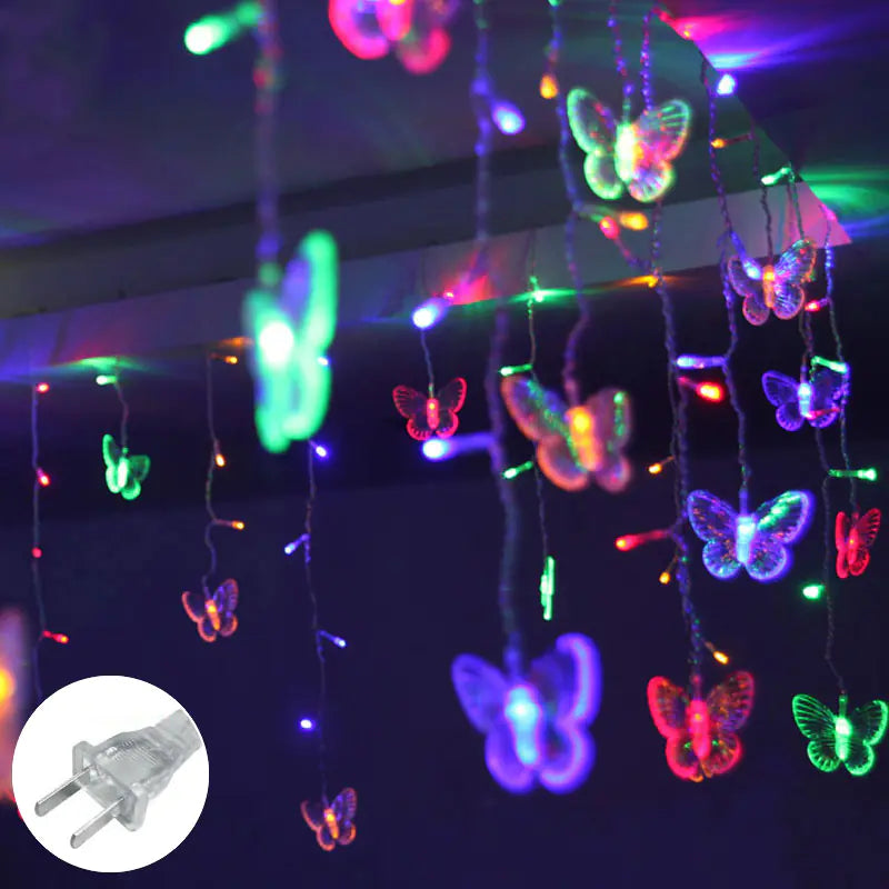 Butterfly Curtain Lights, LED Starry String Decor