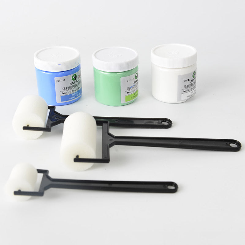 DIY Painting Tool Kit with Roller Brushes and Paint Set