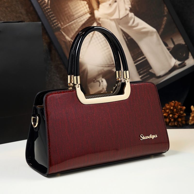 Cowhide Women's Patent Leather Crossbody Handbag