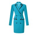 Professional Women's Double-Breasted Sheath Dress