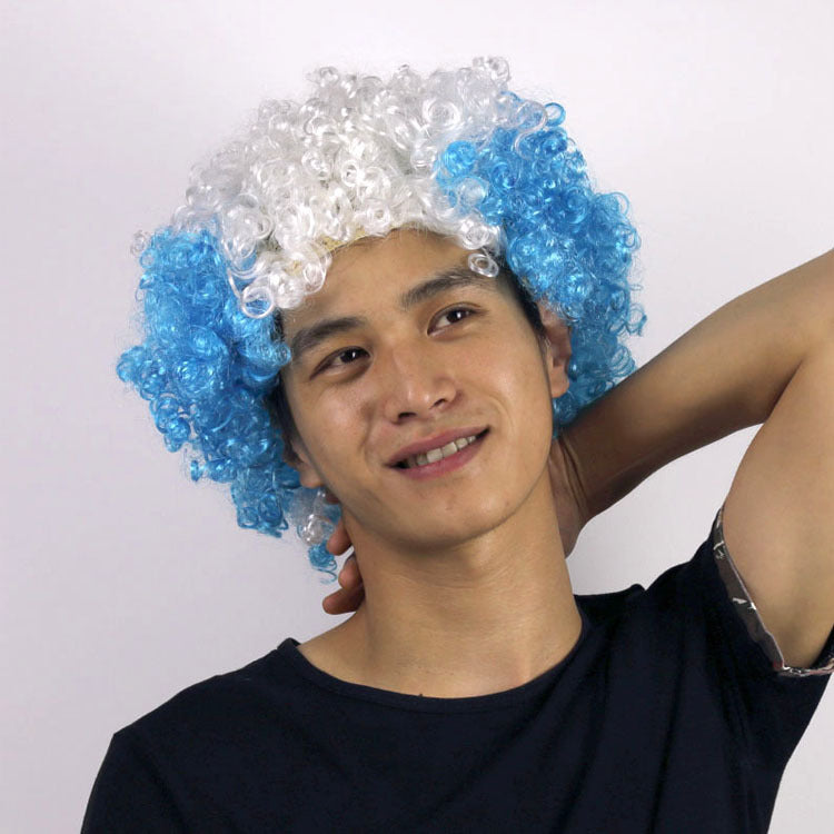 European Cup World Cup Flag Color Wig for Parties